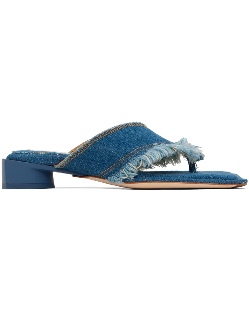 Miista Blue Pythia Denim Heeled Sandals Denim