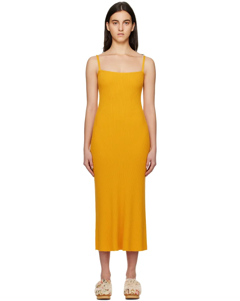Chloé Yellow Ribbed Long Dress 730