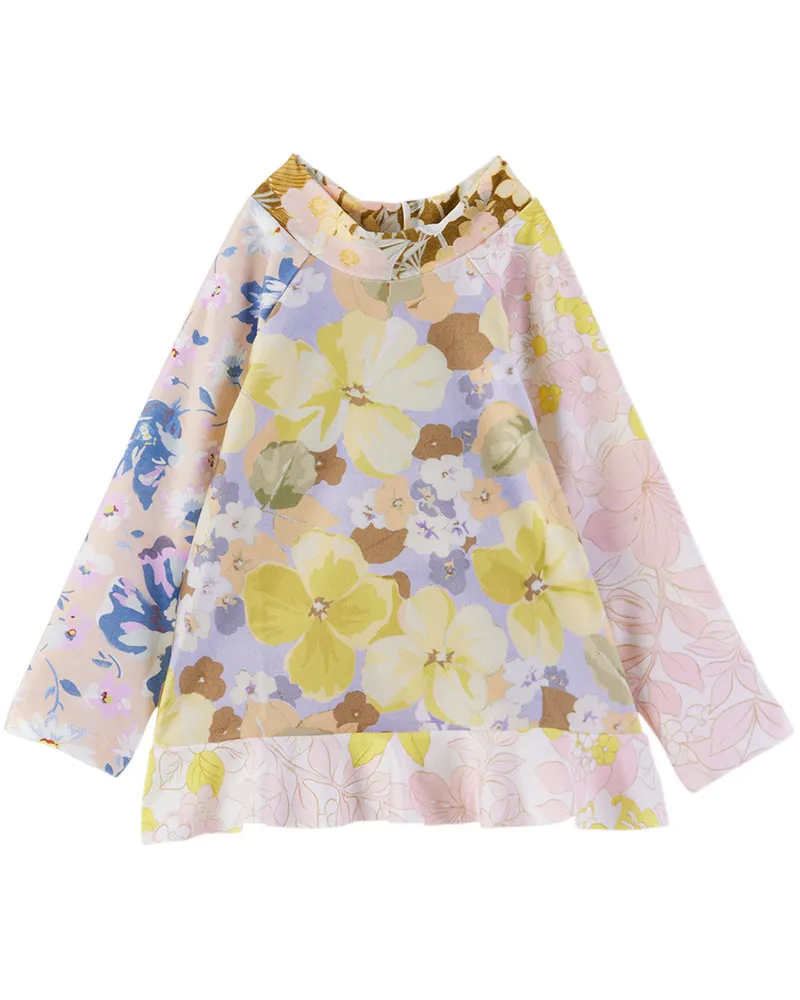 Zimmermann Kids Multicolor Pop Spliced Frill Swim Top Spliced