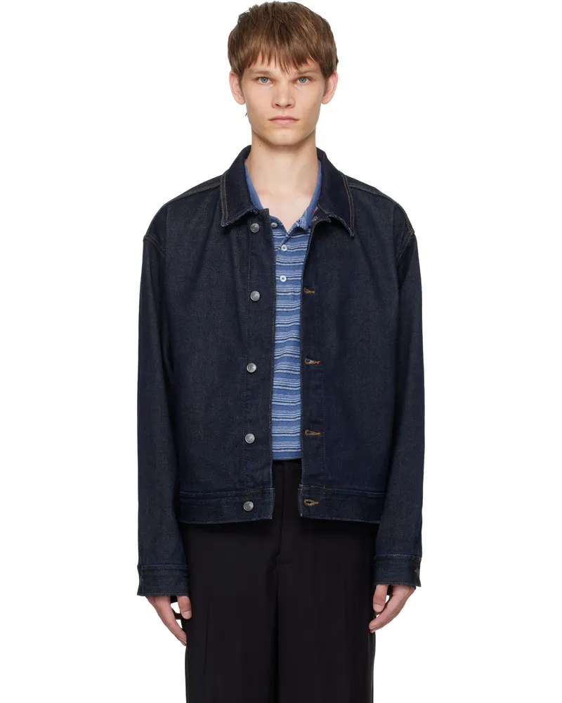 HUGO BOSS Navy Regular-Fit Denim Jacket 401-dark