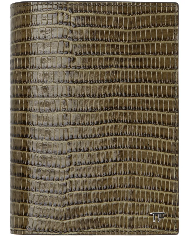 Tom Ford Khaki T Line Passport Holder 1g051slate