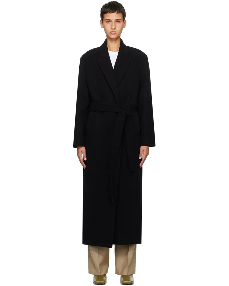 Olēnich Black Belted Coat Black