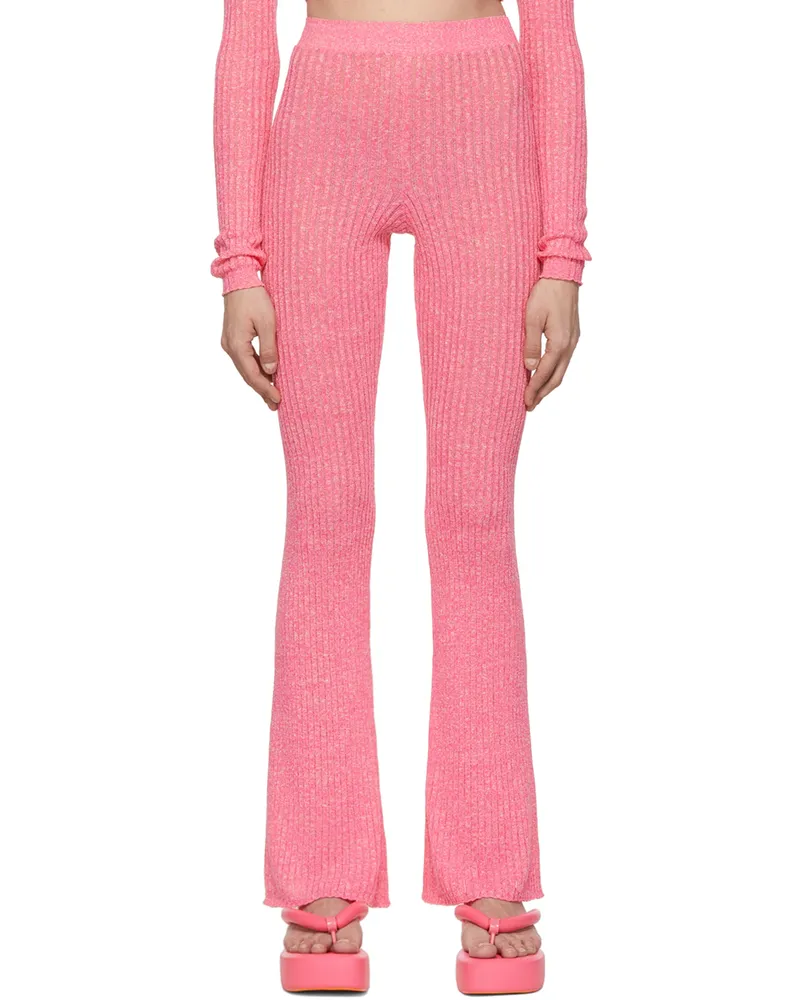 MSGM Pink Linen Lounge Pants 14