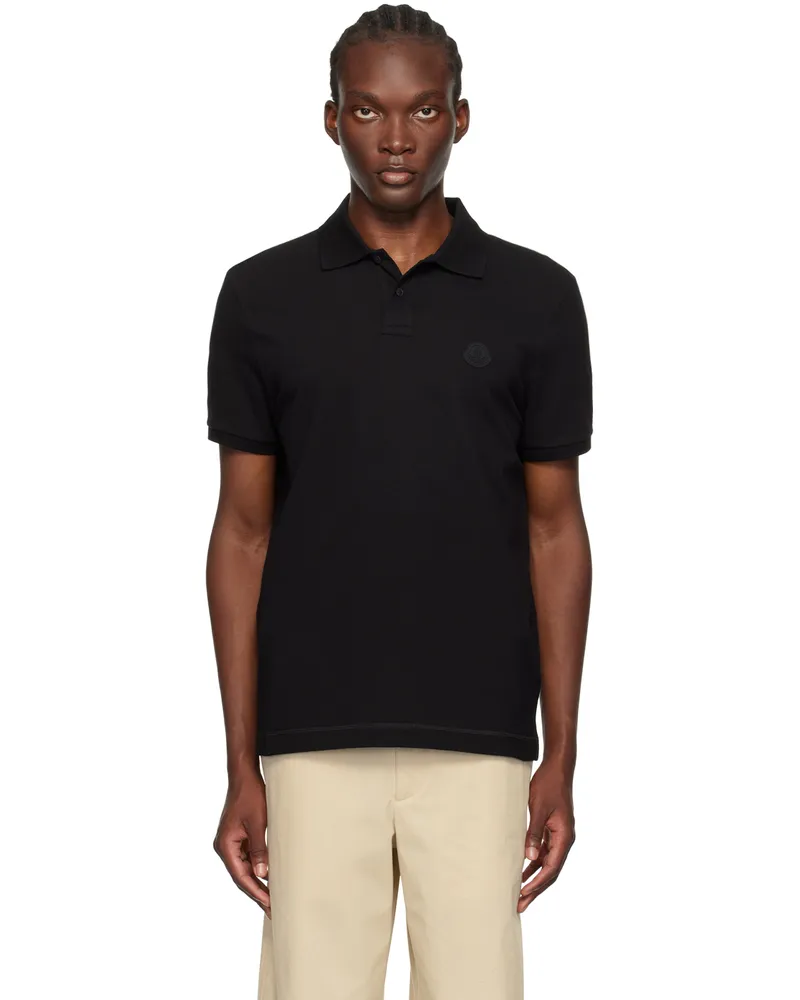 Moncler Black Logo Patch Polo 999