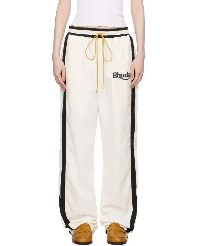 RHUDE Off-White & Black Ski Track Pants White