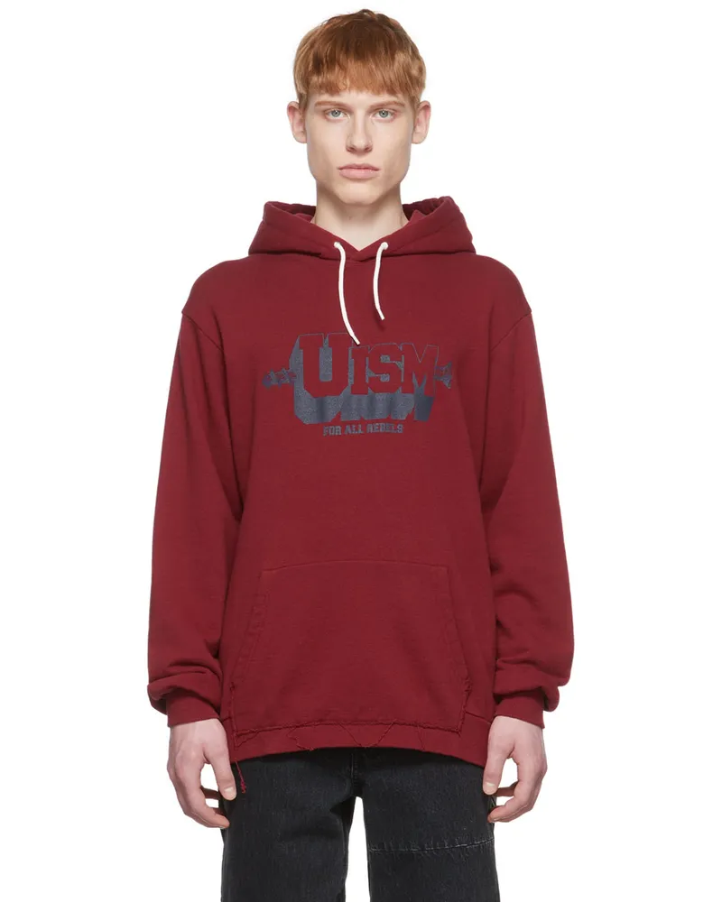 Undercover Burgundy Cotton Hoodie Bordeaux