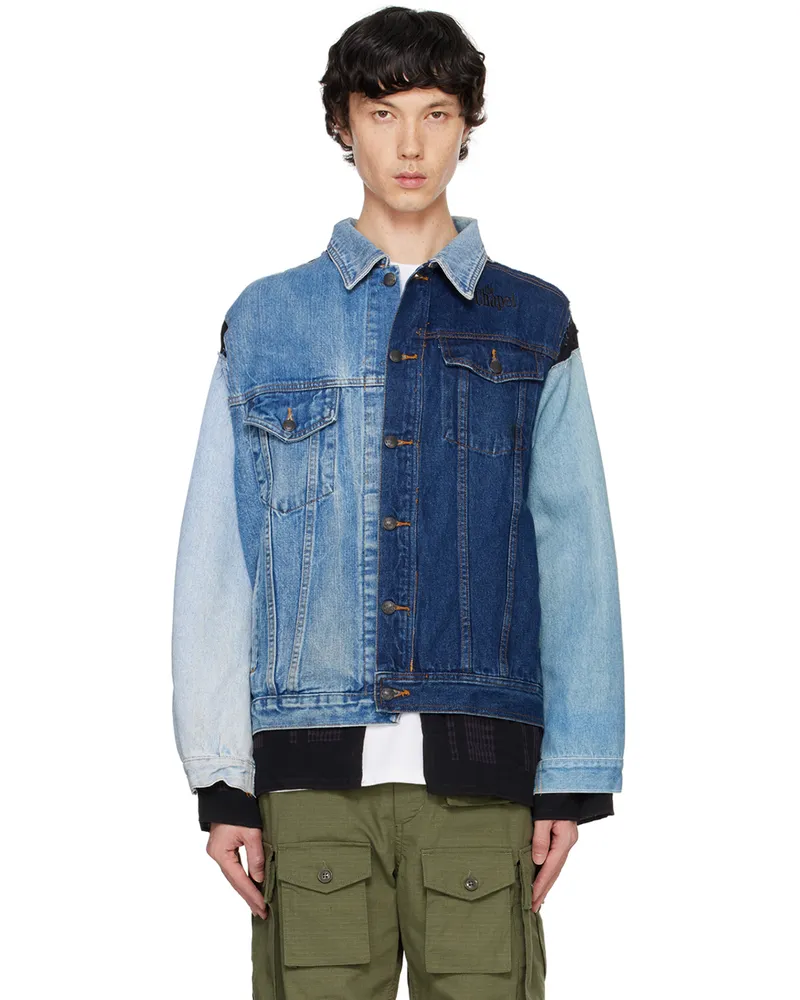 NEEDLES Navy Covered Denim Jacket A-navy