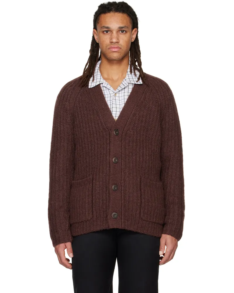 Vince Burgundy Y-Neck Cardigan H