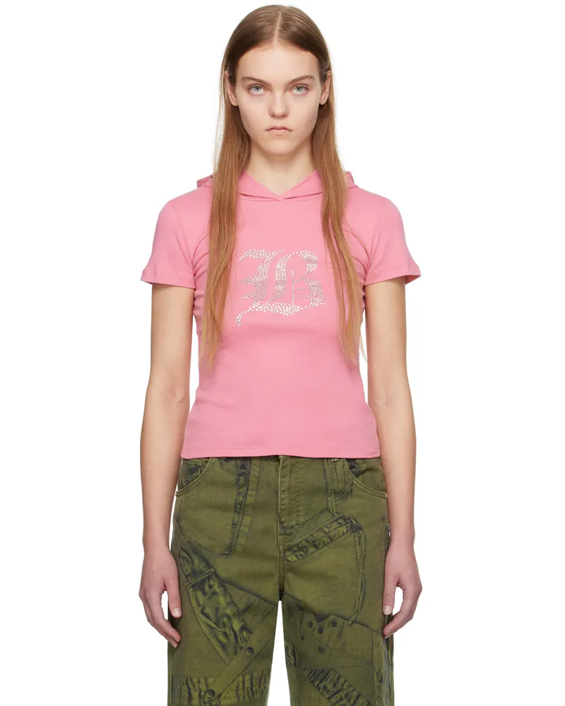 Blumarine Pink Hooded T-Shirt N0729