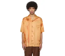 Orange Open Spread Collar Shirt