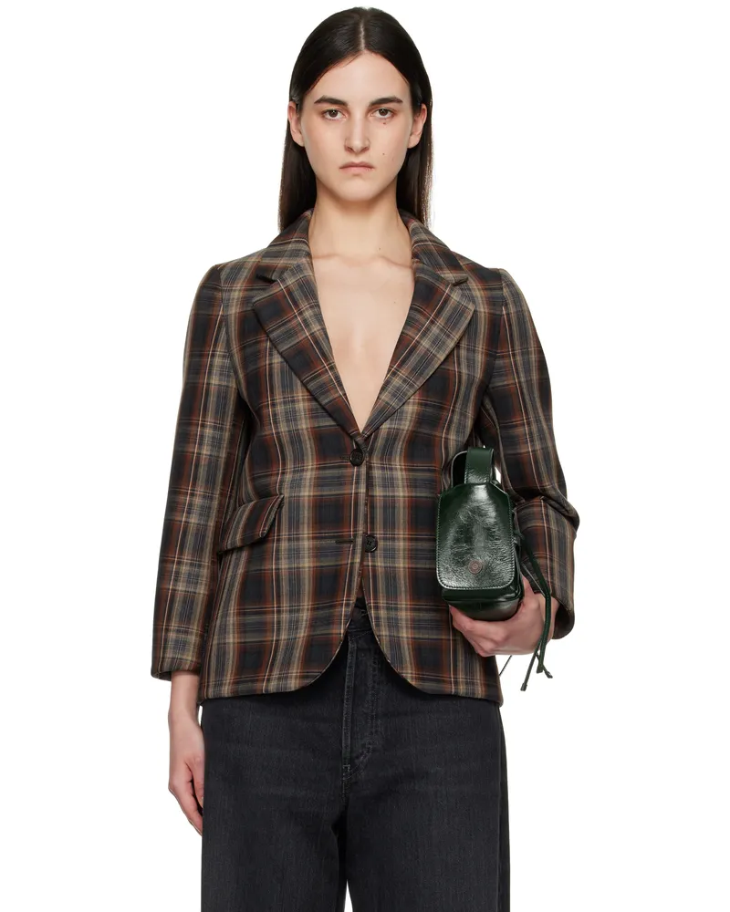 Acne Studios Brown Check Bonded Blazer Bph