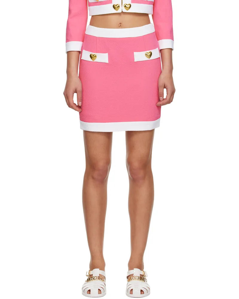 Moschino Pink Heart Buttons Miniskirt A2208