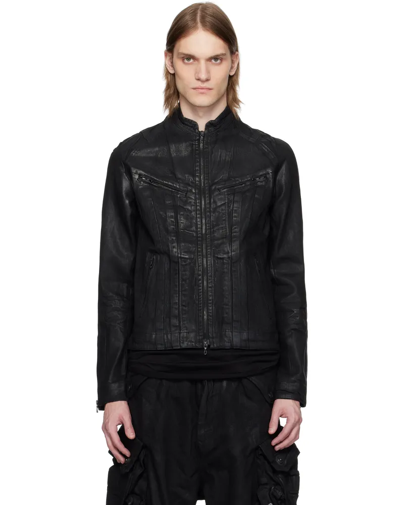 Julius Black Seamed Riders Denim Jacket Black