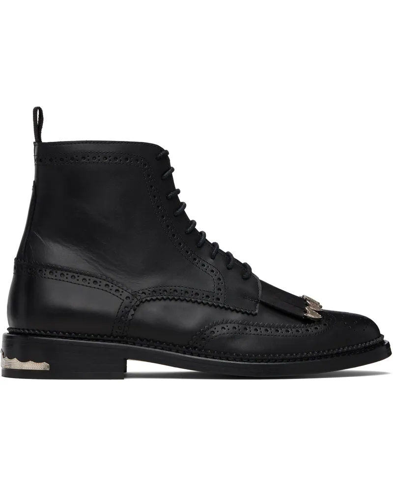 Toga SSENSE Exclusive Black Leather Boots Black