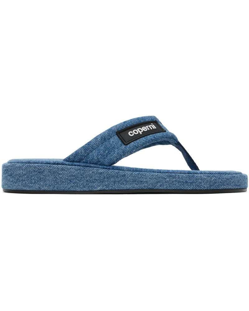 COPERNI Blue Denim Branded Flip Flops Wasblu
