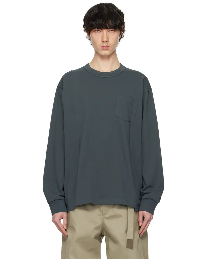 Sacai Gray Cotton Jersey T-shirt 375