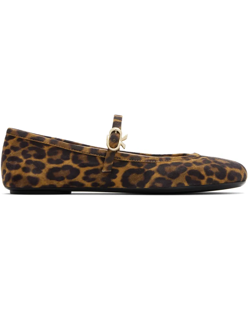 Gianvito Rossi Brown Carla Ballerina Flats Almond