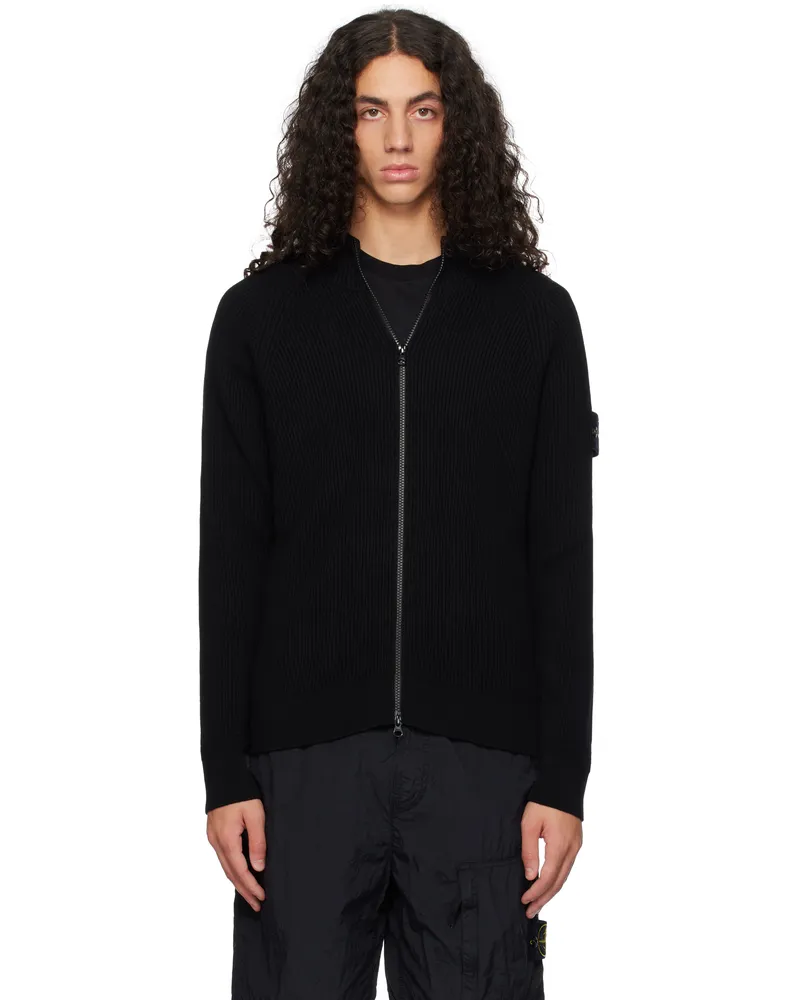 Stone Island Black 519C2 Full Rib RWS Wool Jacket V0029