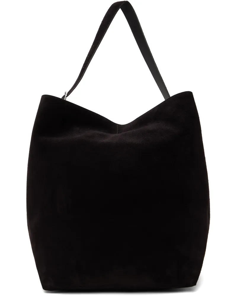 Totême Brown Belted Suede Tote Espresso