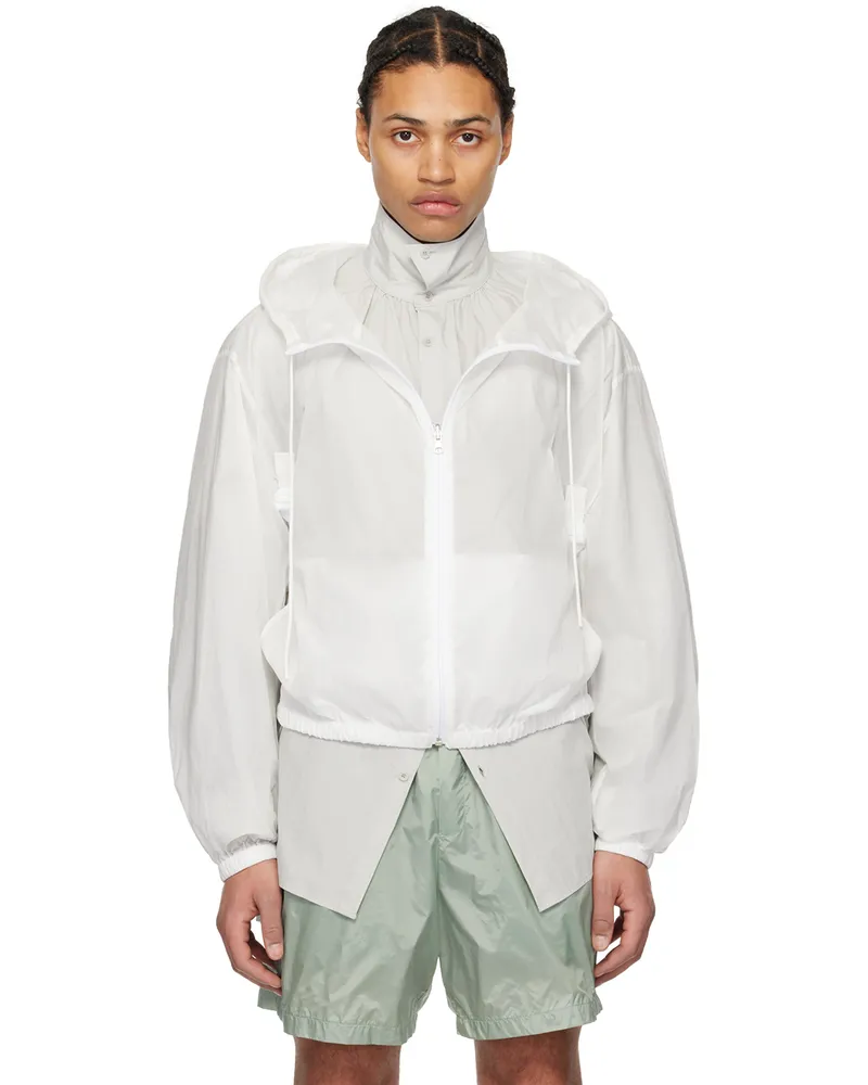 AMOMENTO White Crinkled Jacket White