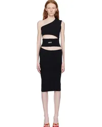 OFF-WHITE Black Single-Shoulder Midi Dress Black