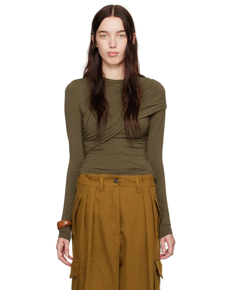 Isabel Marant Khaki Asna T-shirt Bronze