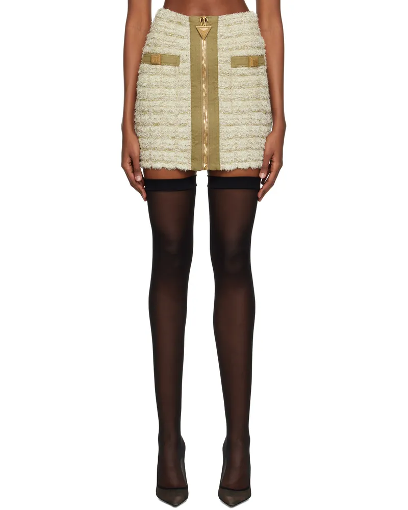 Balmain Beige Zip Miniskirt Gcc