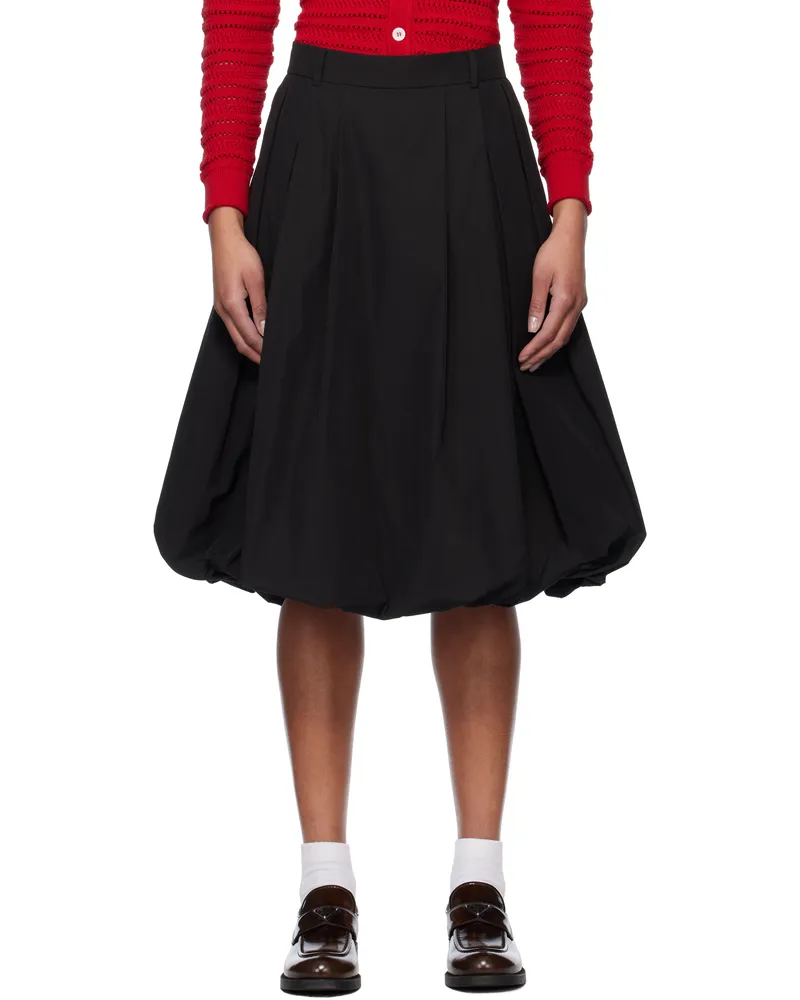 Dunst Black Balloon Midi Skirt Black