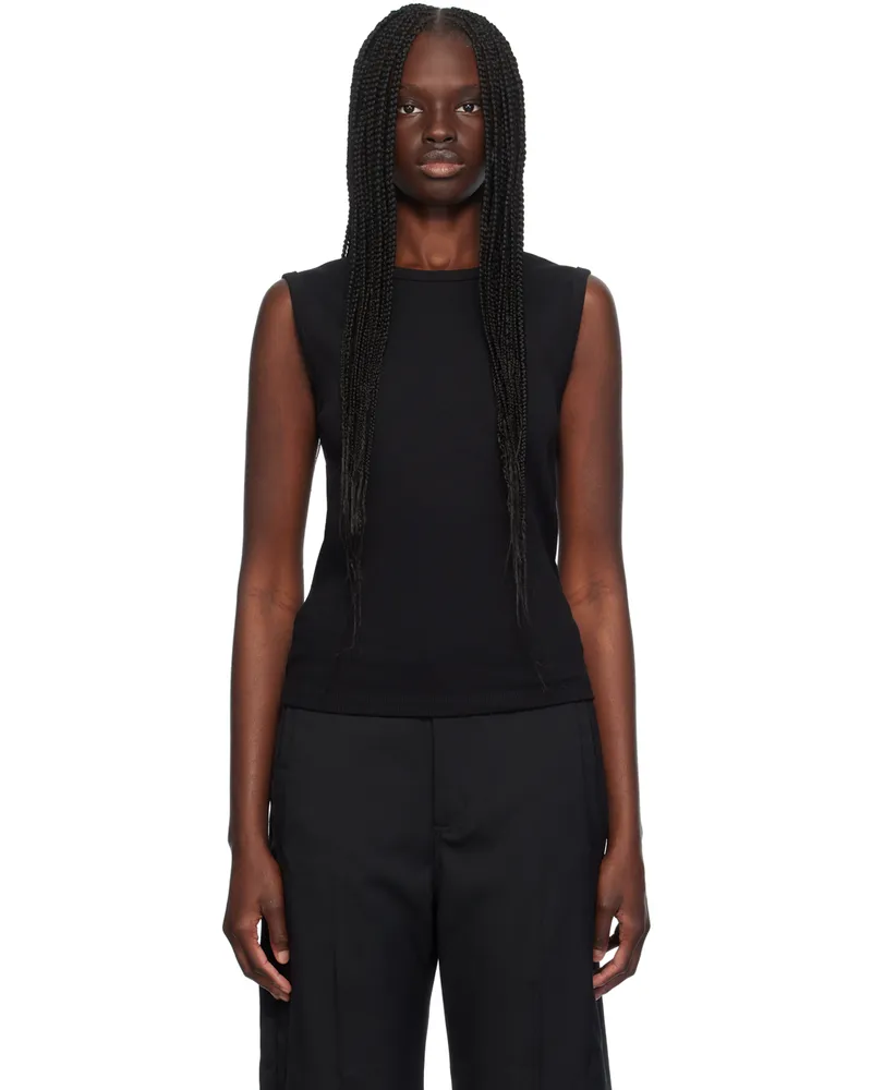 Róhe Black Crewneck Tank Top 001