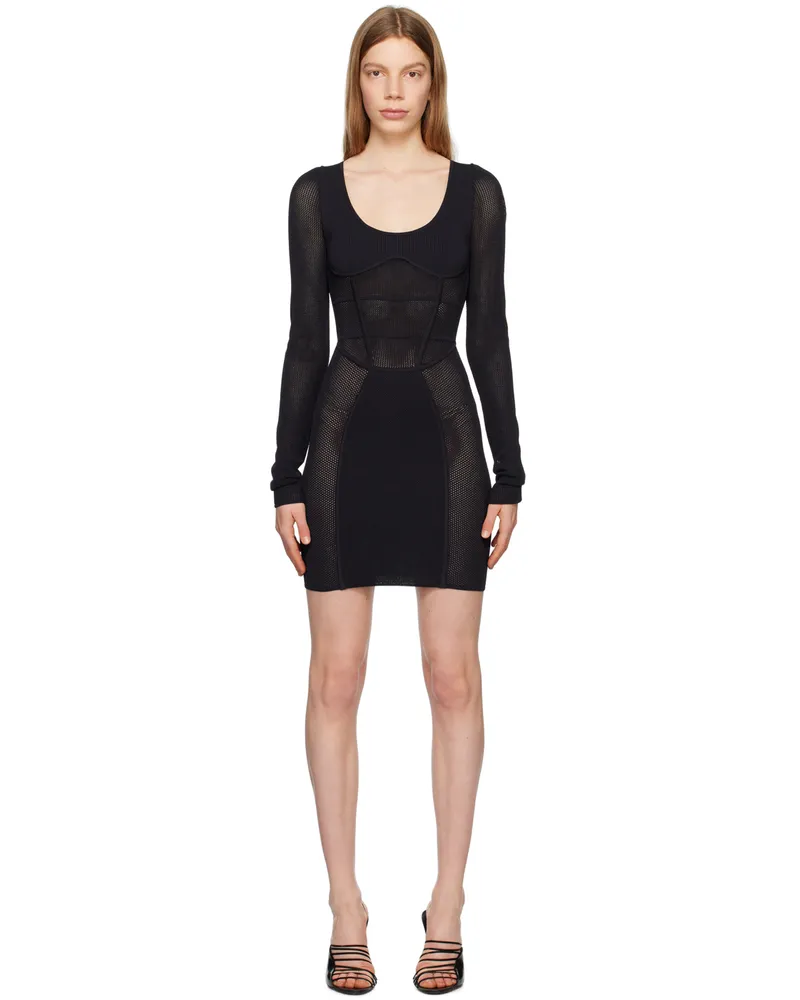 Dion Lee Black Paneled Minidress Black