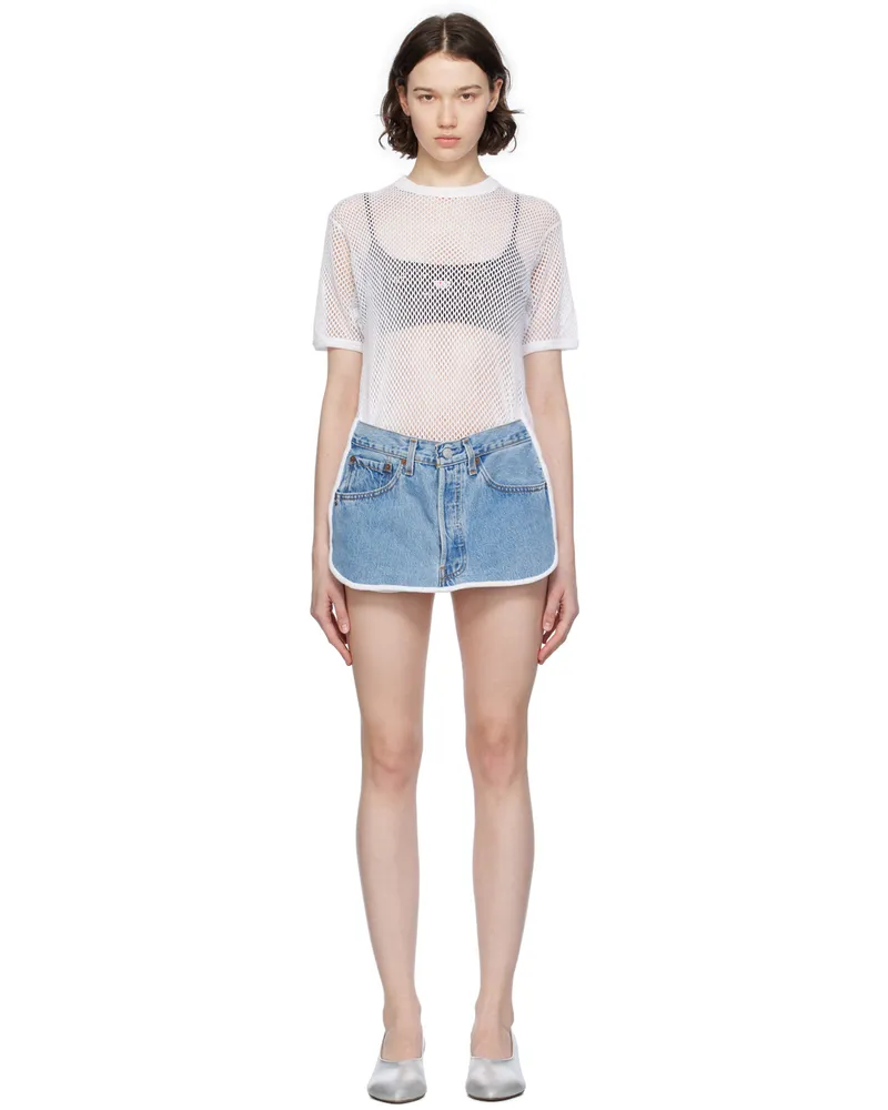 BLESS White & Blue T-Shorts Minidress Denimblue