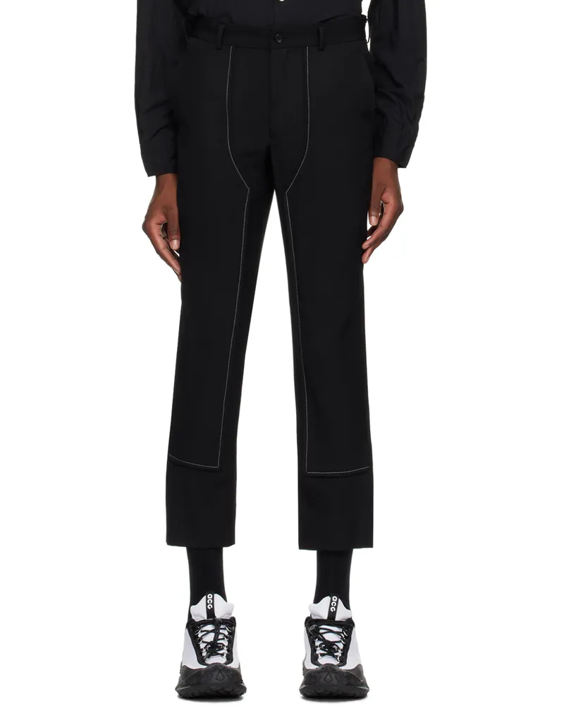 Comme des Garçons Black Contrast Stitch Trousers Black