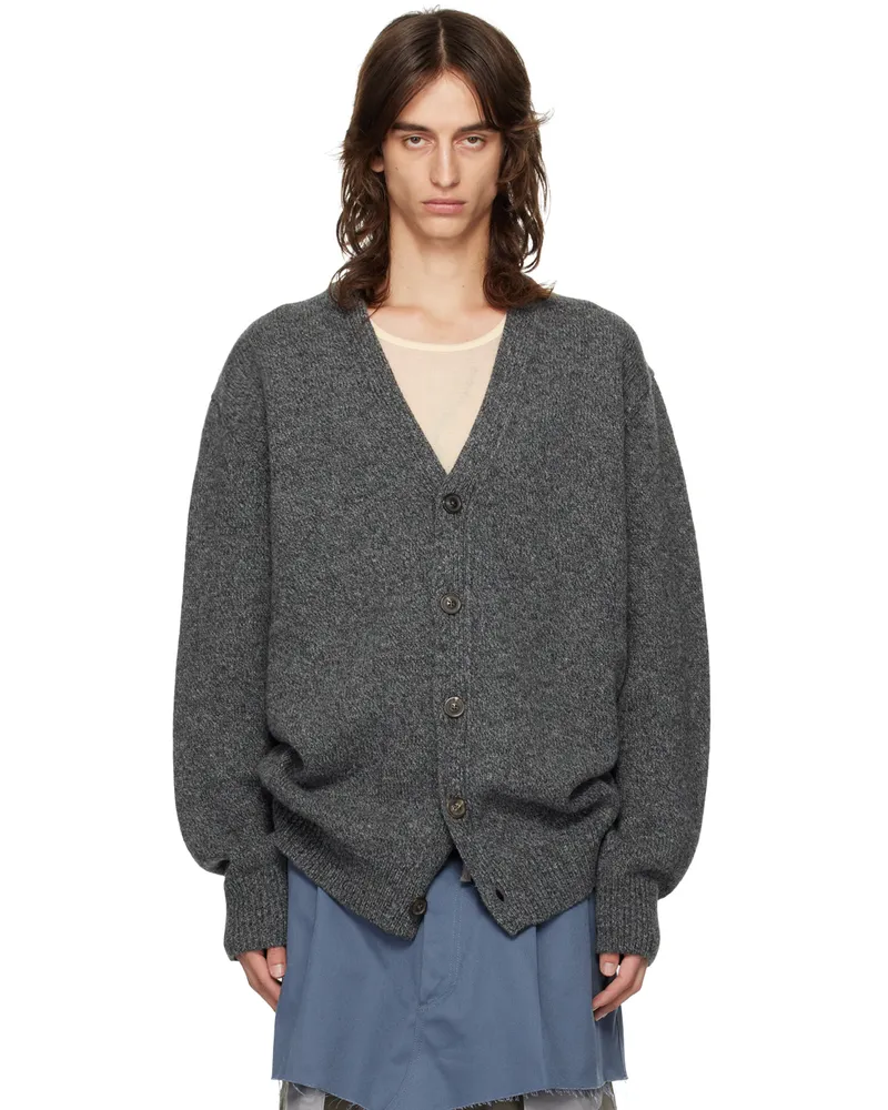 Maison Margiela Gray Buttoned Cardigan 001f