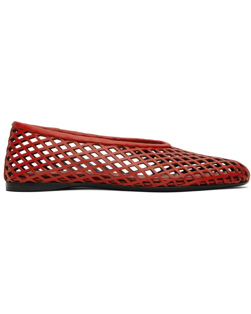 Proenza Schouler Red Tee Perforated Ballerina Flats Red