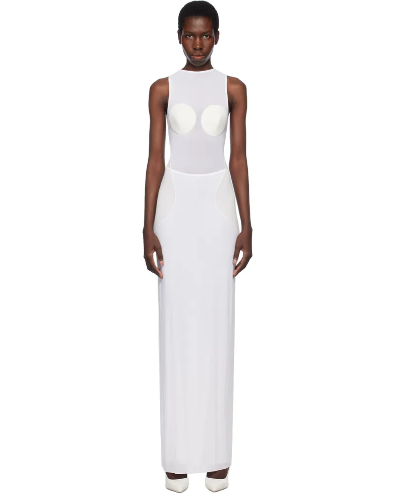 Jean Paul Gaultier White 'The Conical' Maxi Dress 1103-optic