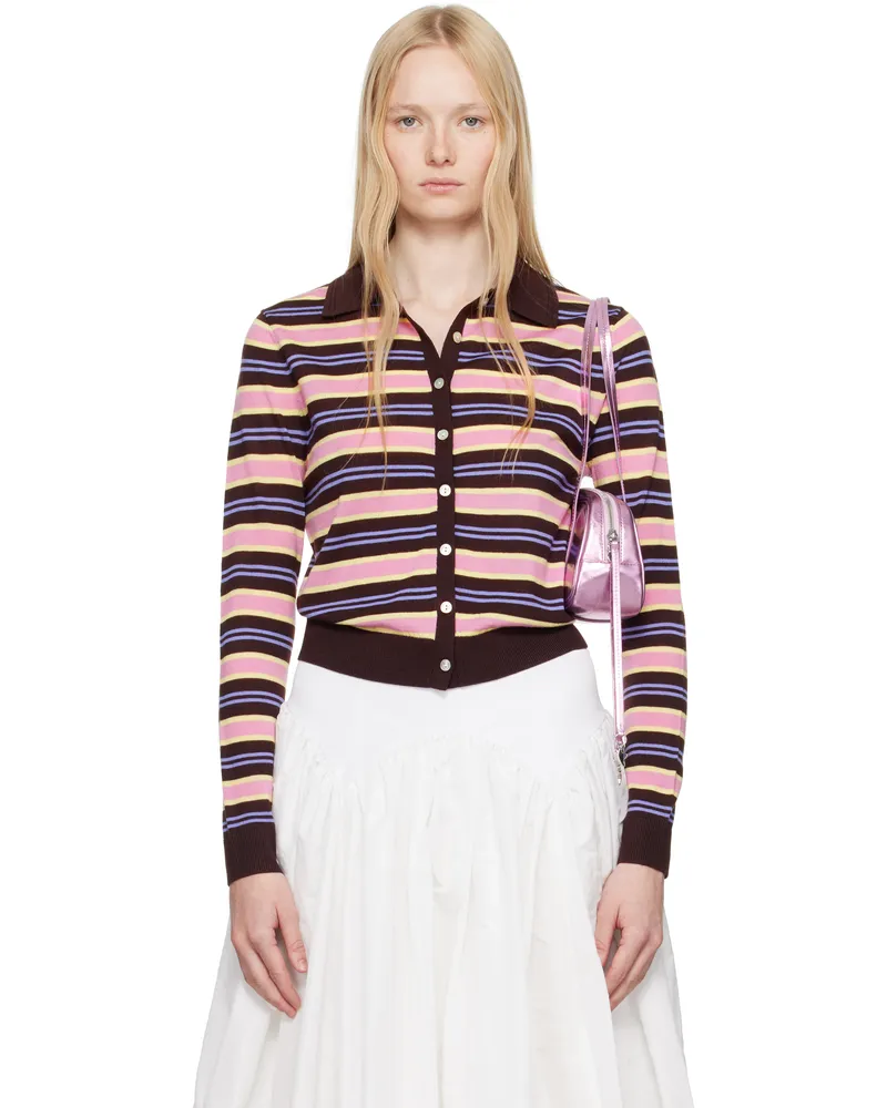 Sandy Liang Multicolor Summers Cardigan Brown