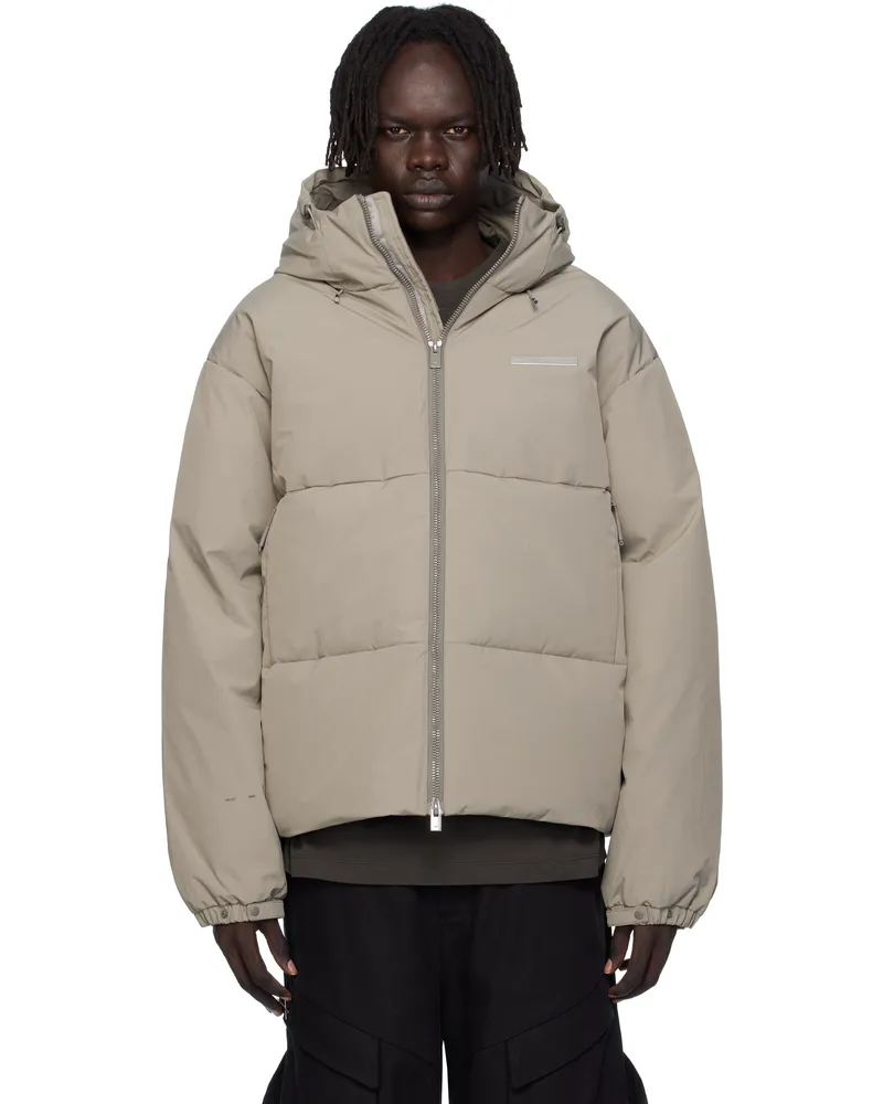 Heliot Emil Taupe Velum Down Jacket Dark