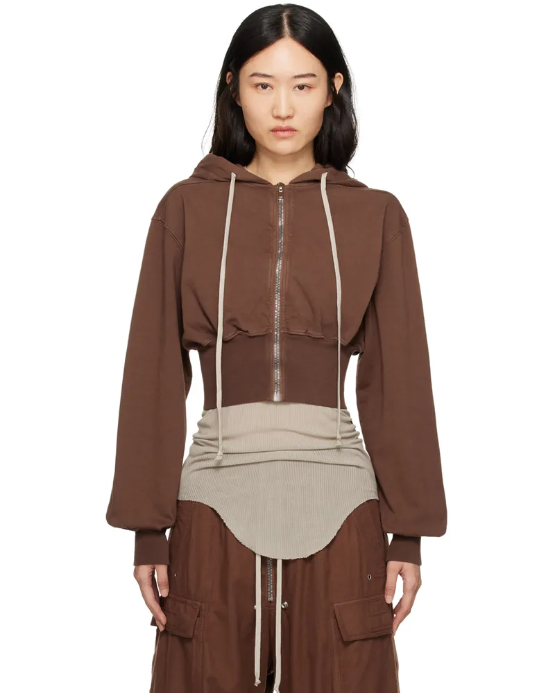 DRKSHDW by Rick Owens Brown Porterville Tatlin Zipped Hoodie 83