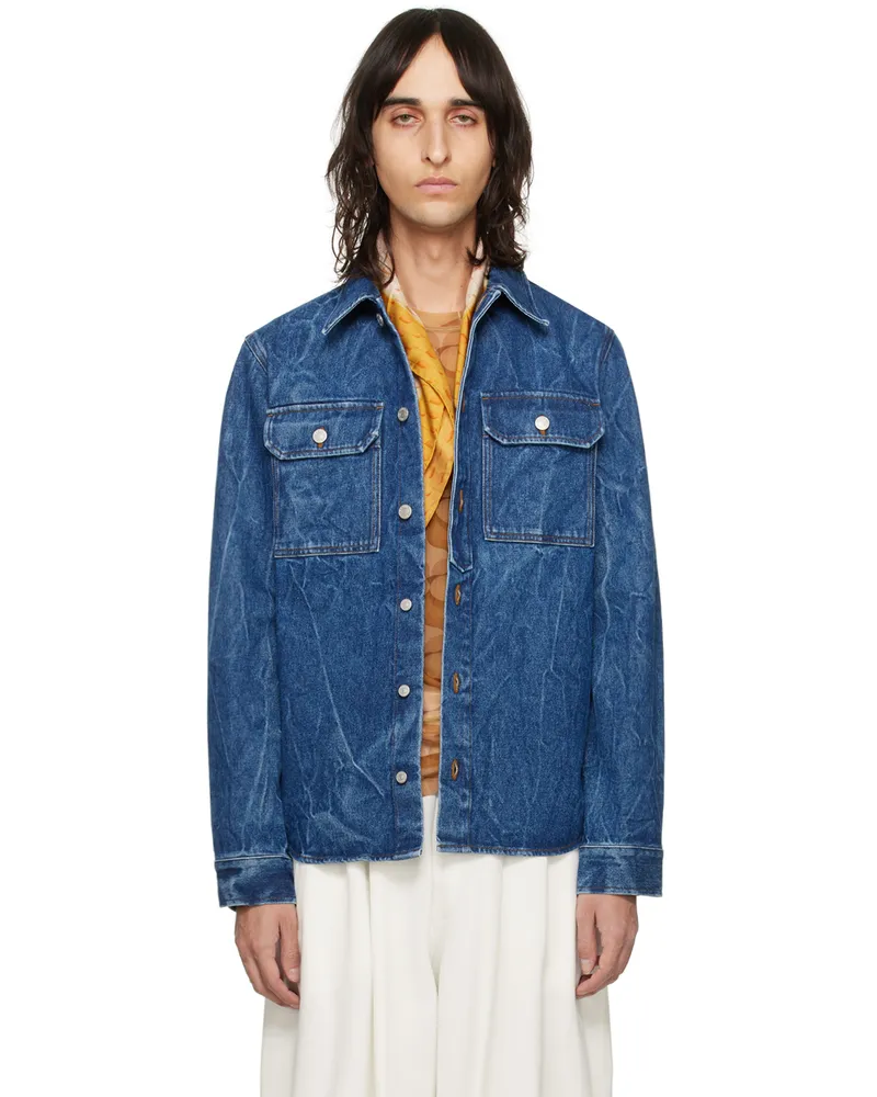 Dries van Noten Blue Faded Denim Shirt 504