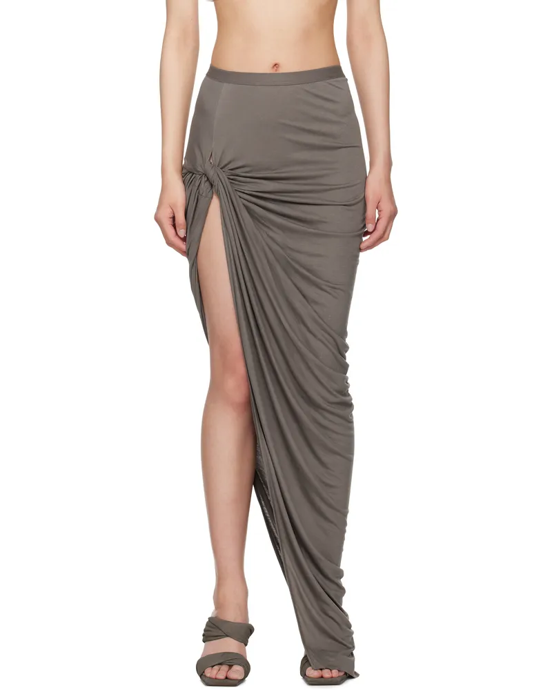 Rick Owens Lilies Gray Hollywood Twist Edfu Maxi Skirt 34