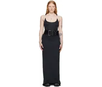Black Invisible Strap Maxi Dress