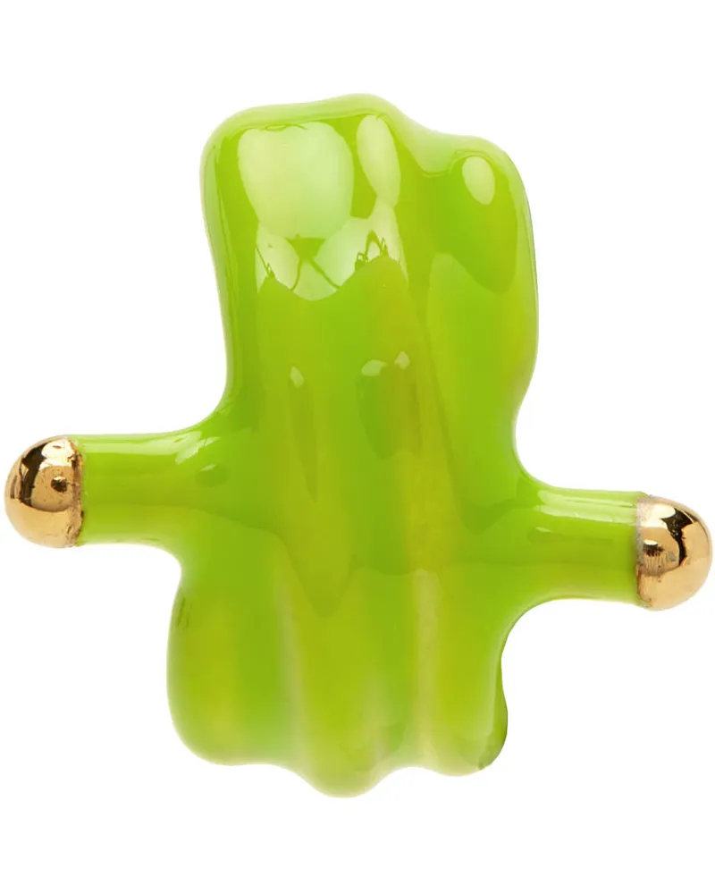 Marshall Columbia SSENSE Exclusive Green Alan Crocetti Edition Double Knot Ear Cuff Green
