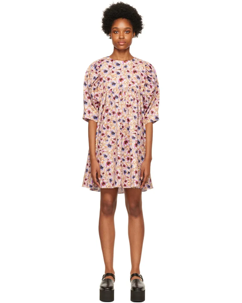 Kika Vargas Multicolor Mathilde Minidress Nude