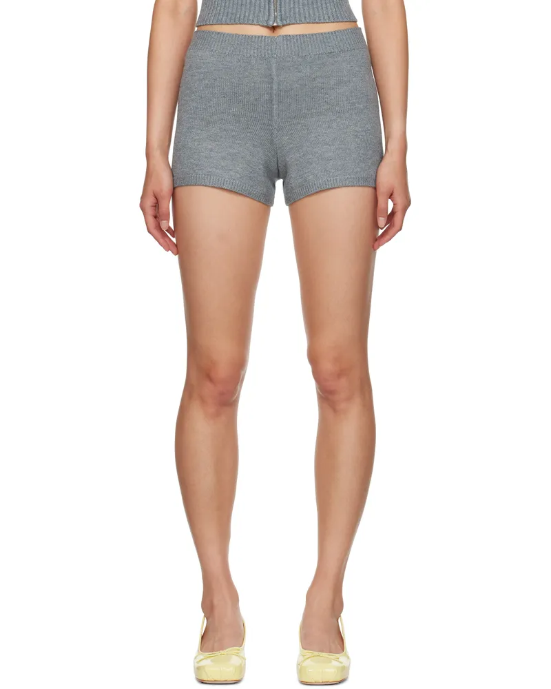 GUIZIO Gray Calesia Knit Shorts Heather