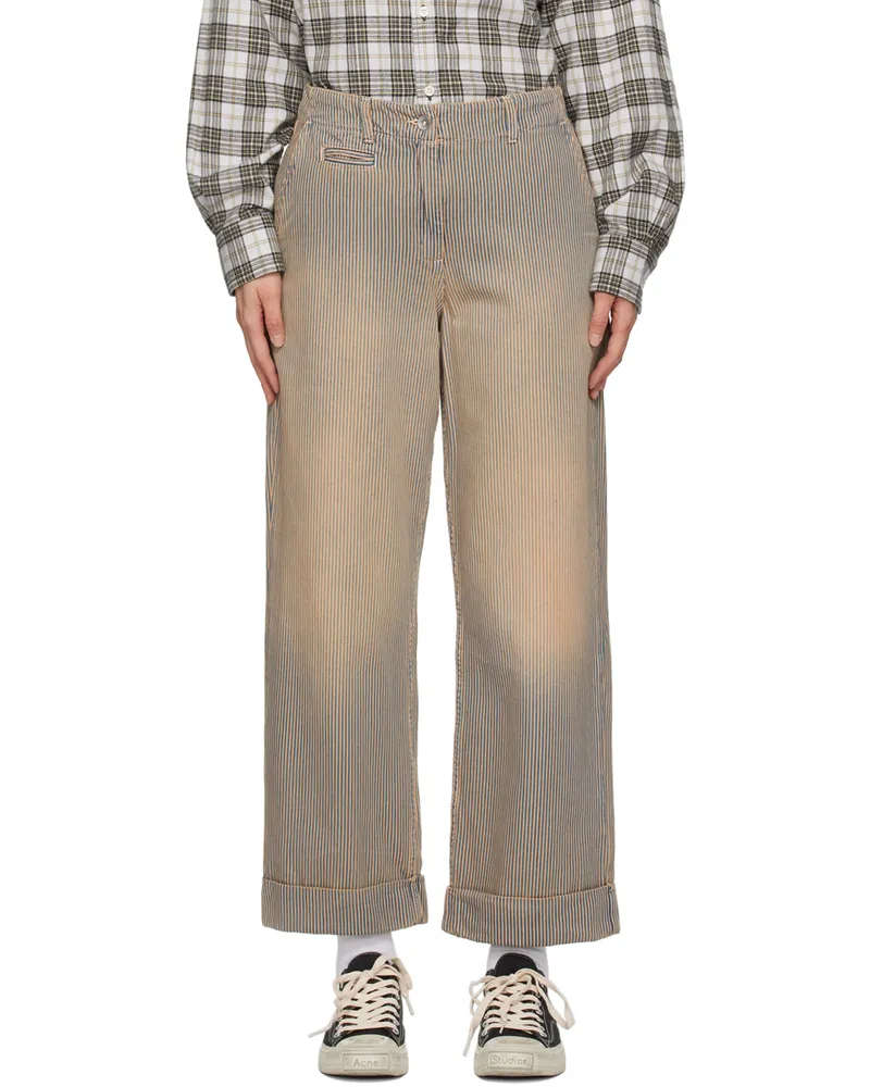 YMC Brown Sailor Trousers 40-navy-brown