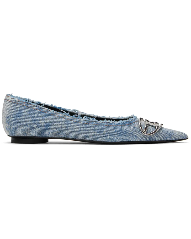Diesel Blue D-Venus Denim Ballerina Flats T6348