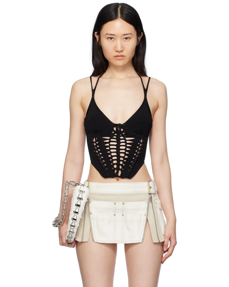 Dion Lee Black Braided Tank Top Black