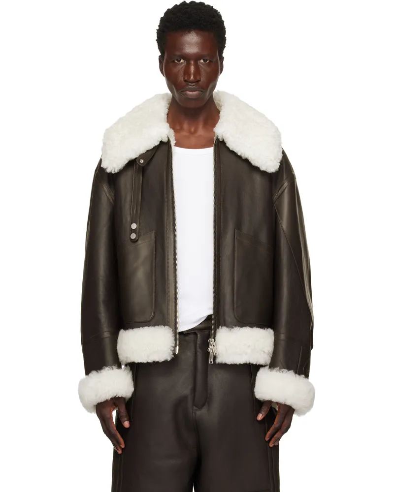 Moose Knuckles Brown MTD Pilot Shearling Jacket 1249