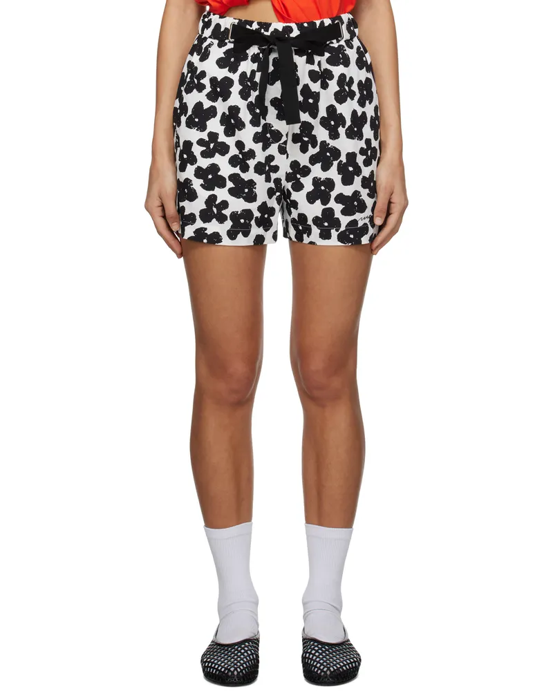 MSGM Black & White Floral Shorts 99