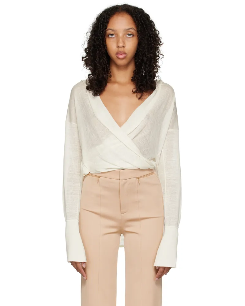 GAUGE81 Off-White Sabinas V-Neck Blouse Ivory